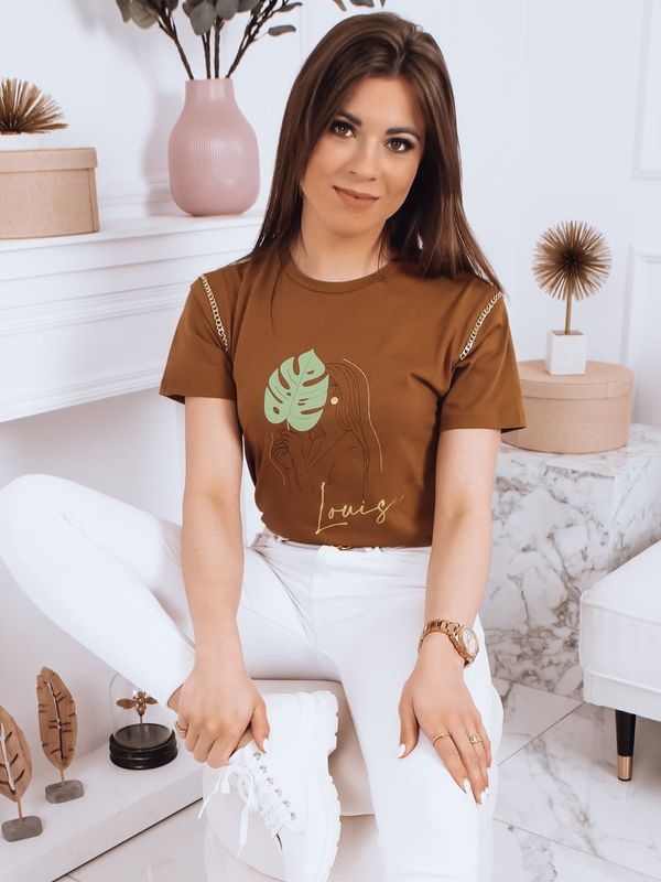 DStreet Bluzka damska MONSTERA mokka Dstreet