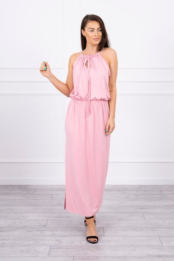 Kesi Boho dress with a fly in powder pink