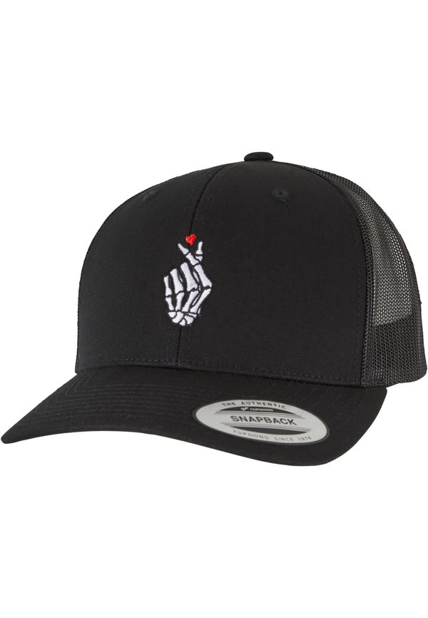 Mister Tee Bones Hand Heart Retro Trucker Cap Black