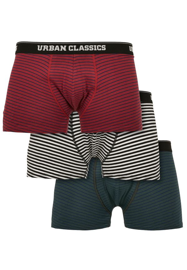 Urban Classics Boxer shorts 3-pack btlgrn/dkblu+bur/dkblu+wht/blk