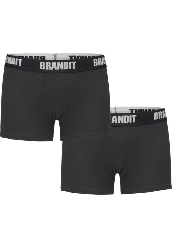 Brandit Boxer Shorts Logo 2er Pack Black/Black