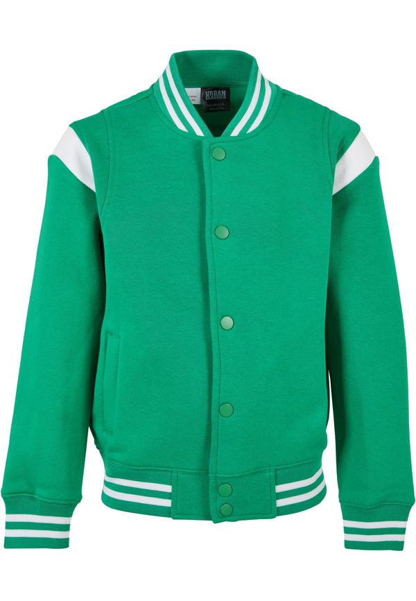 Urban Classics Kids Boys Inset College Sweat Jacket bodegagreen/white
