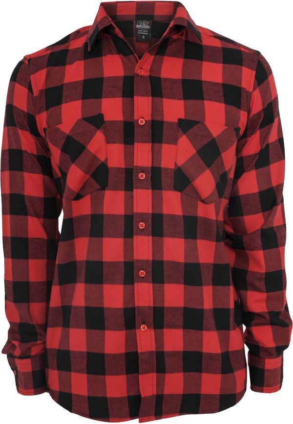 Urban Classics Kids Boys' plaid flannel shirt black/red