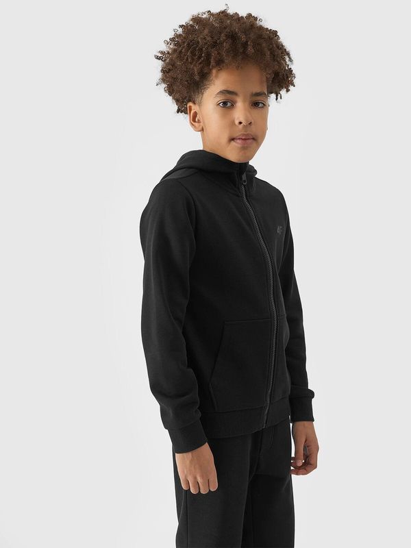 4F Boys' Sweatshirt Zipped Up Hoodie 4F - Black