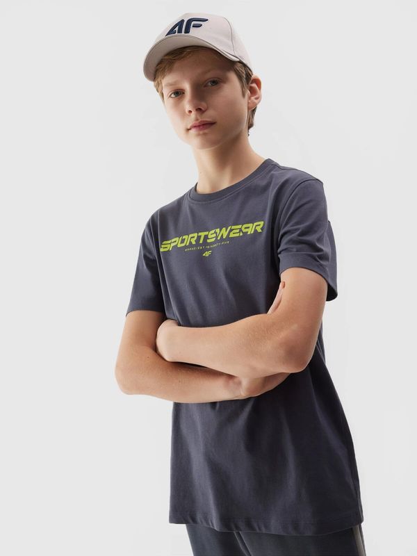 4F Boys' T-shirt with 4F print - grey