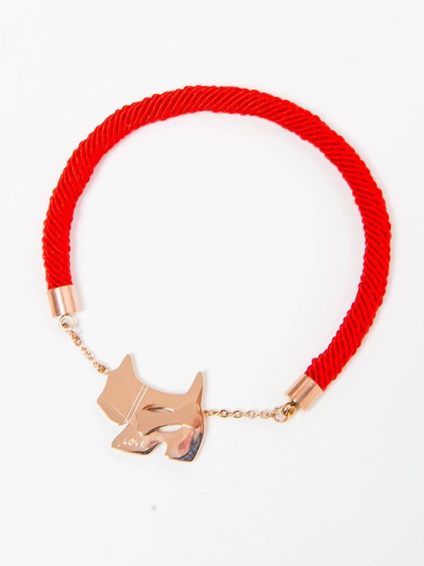 Yups Bracelet with golden dog red