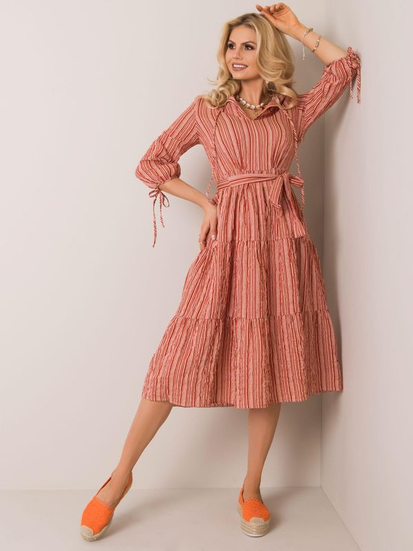 Fashionhunters Brick dress with stripes