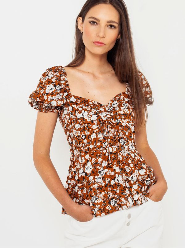 CAMAIEU Brown floral blouse CAMAIEU - Ladies