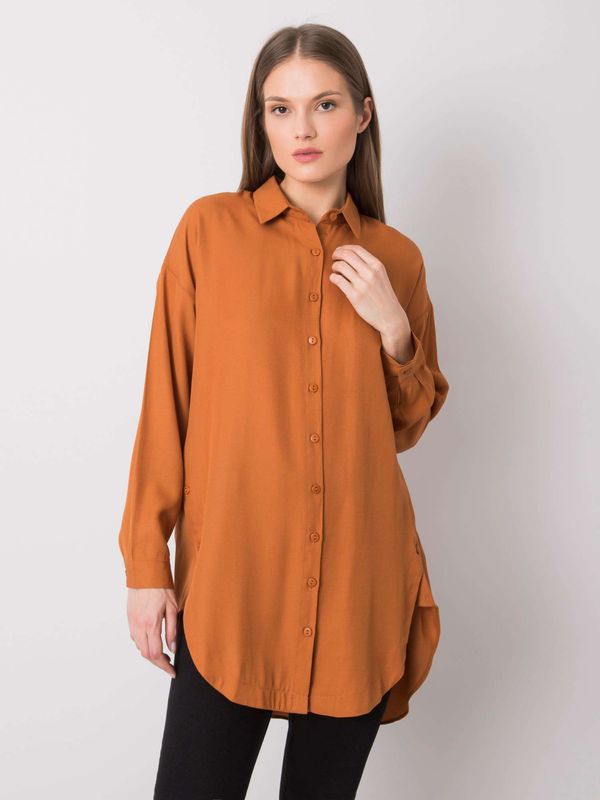 Fashionhunters Brown long shirt by Zuri RUE PARIS