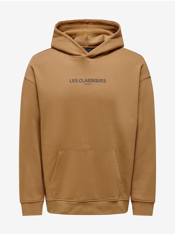 Only Brown Mens Hoodie ONLY & SONS Les - Men