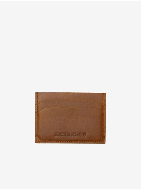 Jack & Jones Brown Men's Leather Credit Card Case Jack & Jones Side - Mens