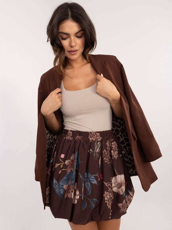 Fashionhunters Brown patterned skirt