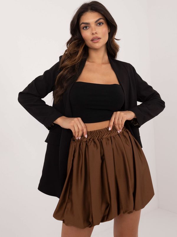 Fashionhunters Brown skirt with elastic waistband