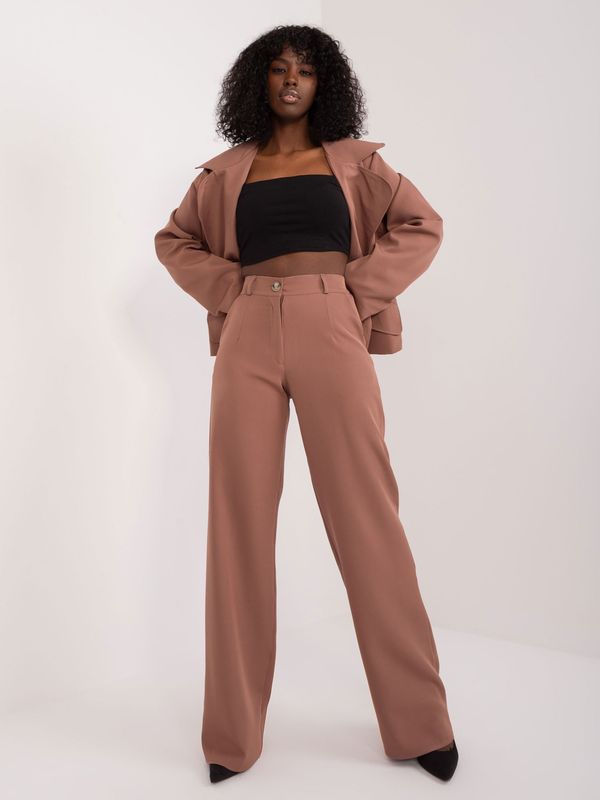 Fashionhunters Brown straight pants