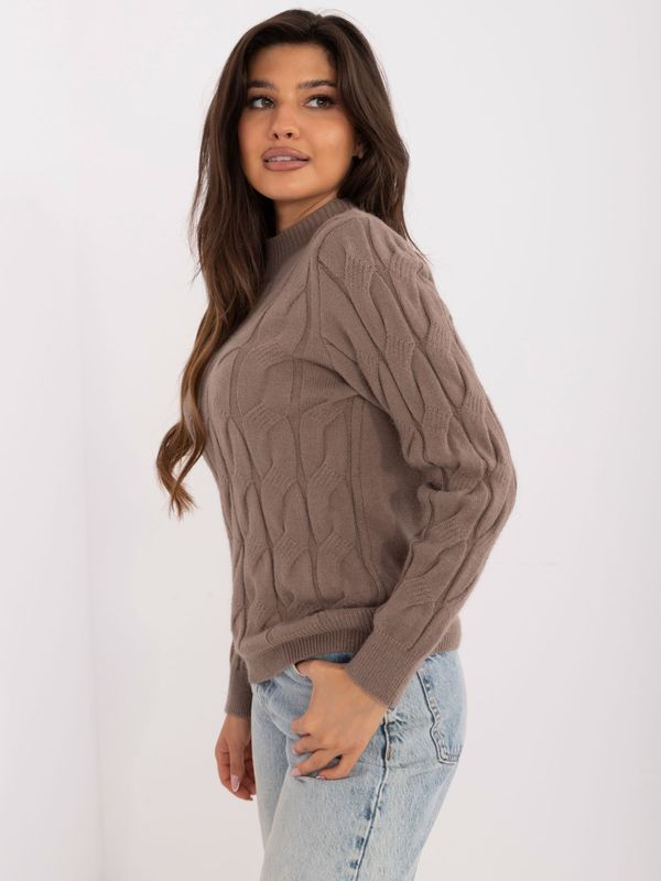 Fashionhunters Brown sweater with long sleeves