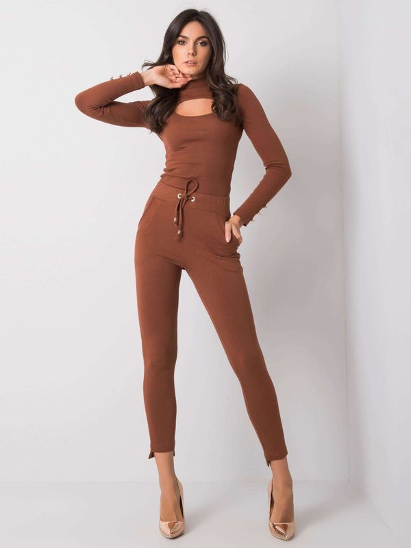 Fashionhunters Brown sweatpants