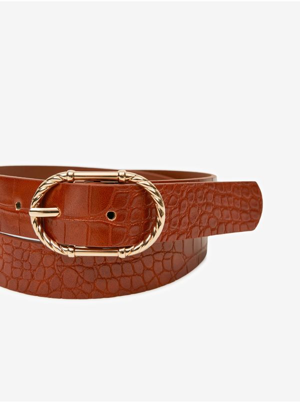 Orsay Brown women's belt with crocodile pattern ORSAY