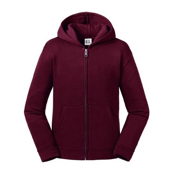 RUSSELL Burgundy children's sweatshirt with hood and zipper Authentic Russell
