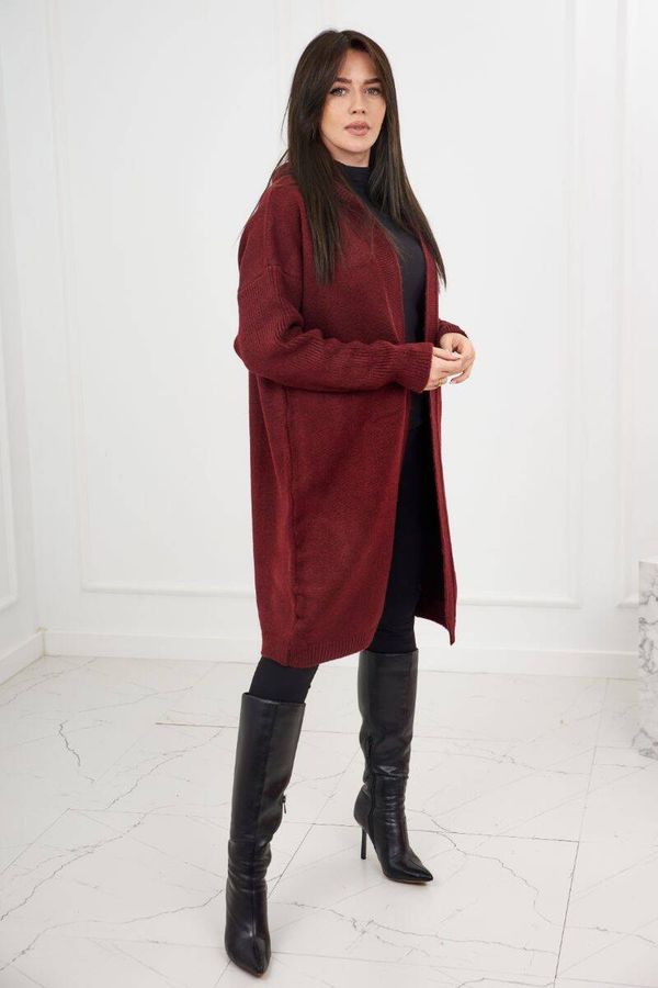 Kesi Burgundy-colored hooded cardigan sweater