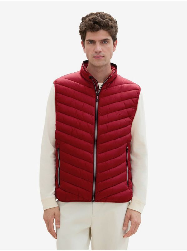 Tom Tailor Burgundy men's quilted vest Tom Tailor - Men's