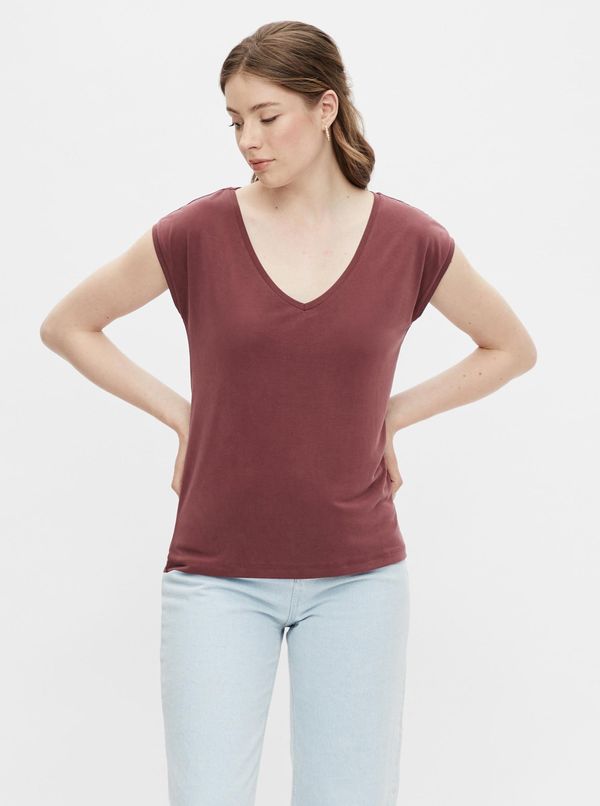 Pieces Burgundy T-shirt Pieces Kamala - Women