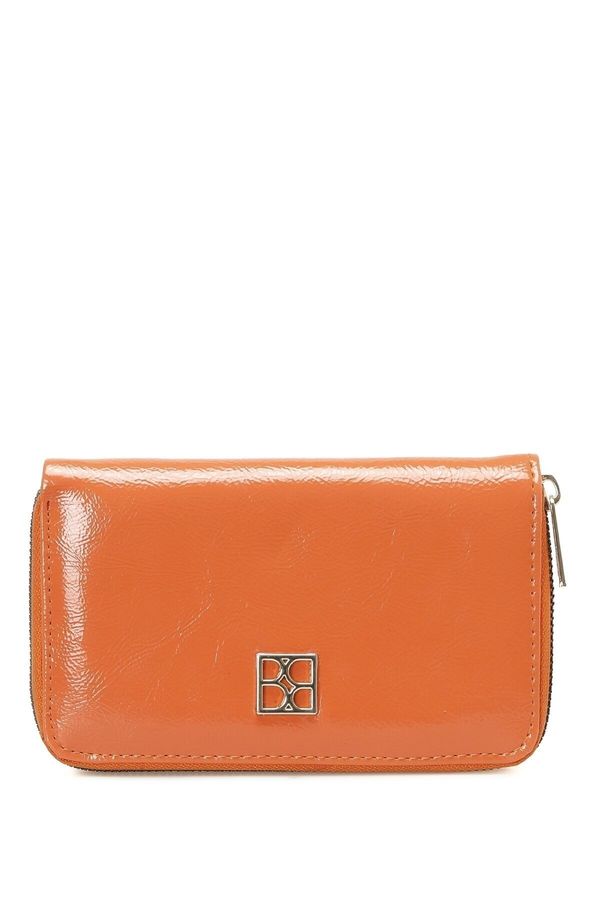 Butigo Butigo Patent Leather LUX CZDN 3PR Women's Wallet Orange
