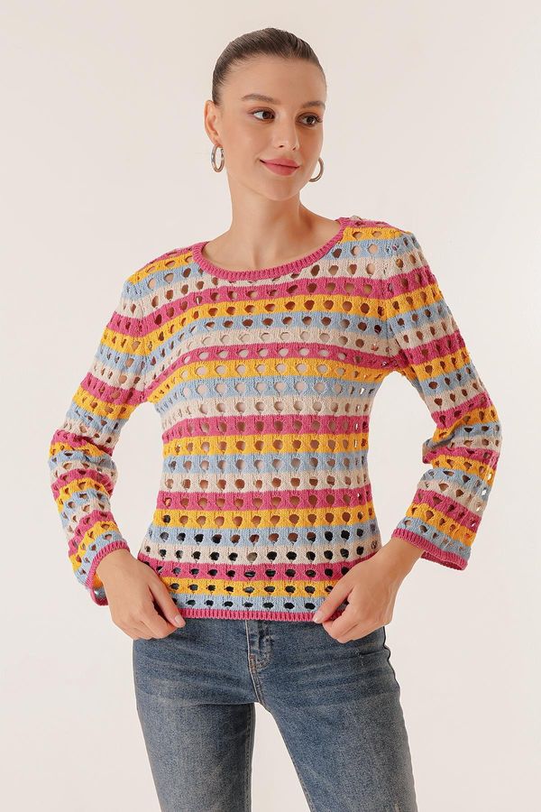By Saygı By Saygı Colorful Hole Crop Sweater