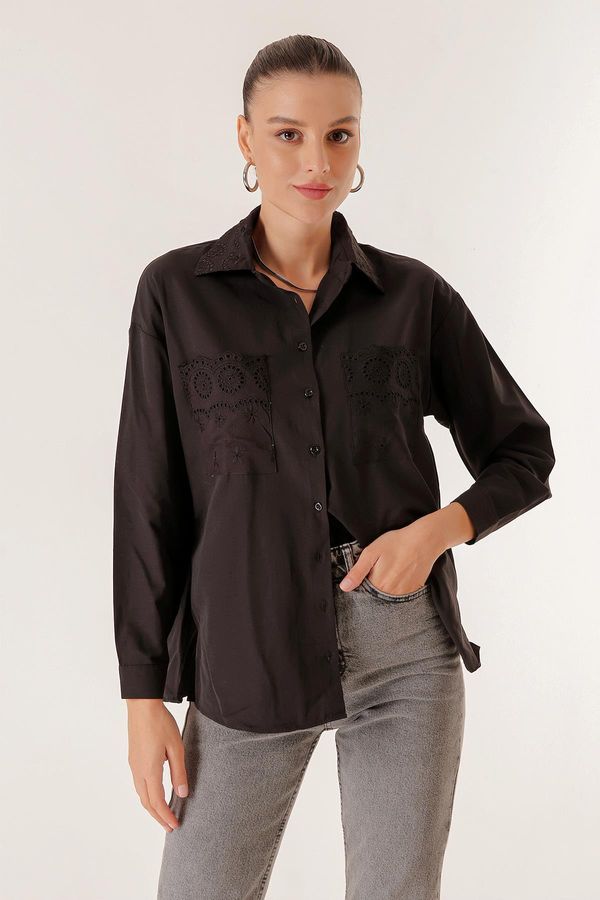 By Saygı By Saygı Shirt with Scalloped Collar And Pockets