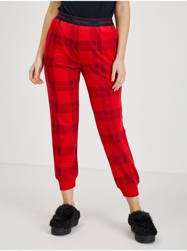 Calvin Klein Calvin Klein Jeans Red Checkered Sweatpants - Women