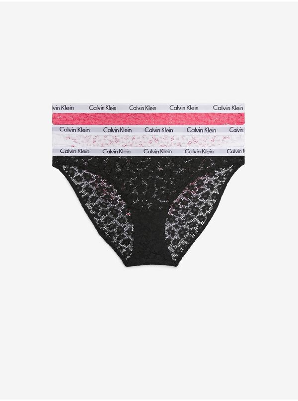 Calvin Klein Calvin Klein Set of three women's lace panties in black, white and pink 3PK C - Women