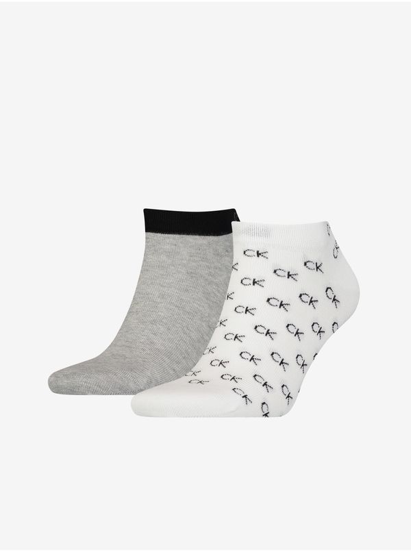 Calvin Klein Calvin Klein Set of two pairs of men's patterned socks in grey and white Cal - Men