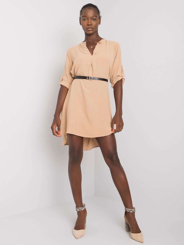 Fashionhunters Camel dress with belt