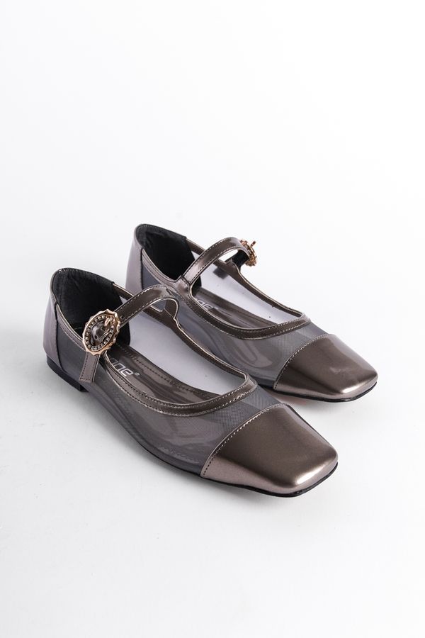 Capone Outfitters Capone Outfitters Flat Toe Banded Patent Leather Flats