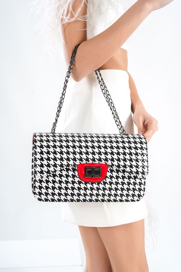 Capone Outfitters Capone Outfitters Parma Houndstooth Patterned Women's Shoulder Bag