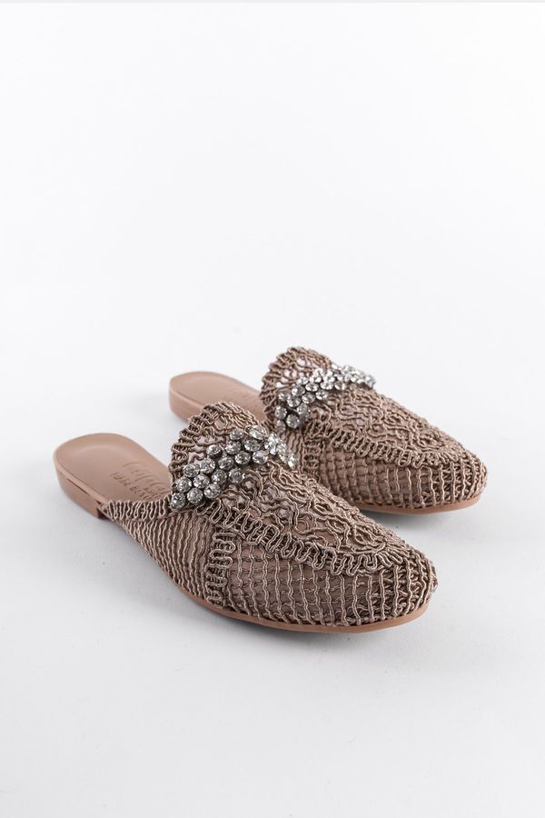 Capone Outfitters Capone Outfitters Women's Knitted Knitwear Stone Closed Toe Slippers