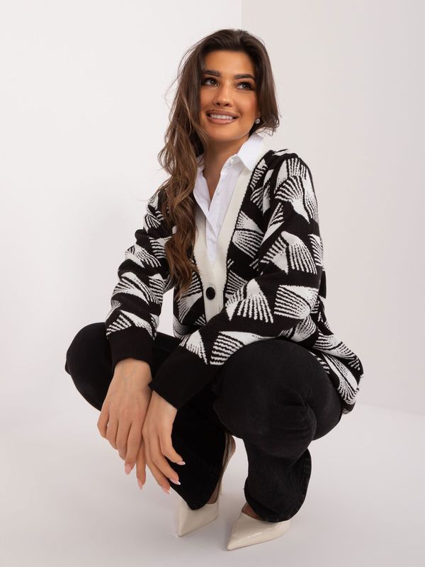 BADU Cardigan-BA-SW-12035.09-black-white