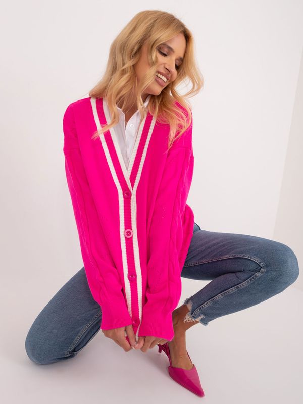 BADU Cardigan-BA-SW-12055.14X-fluo pink