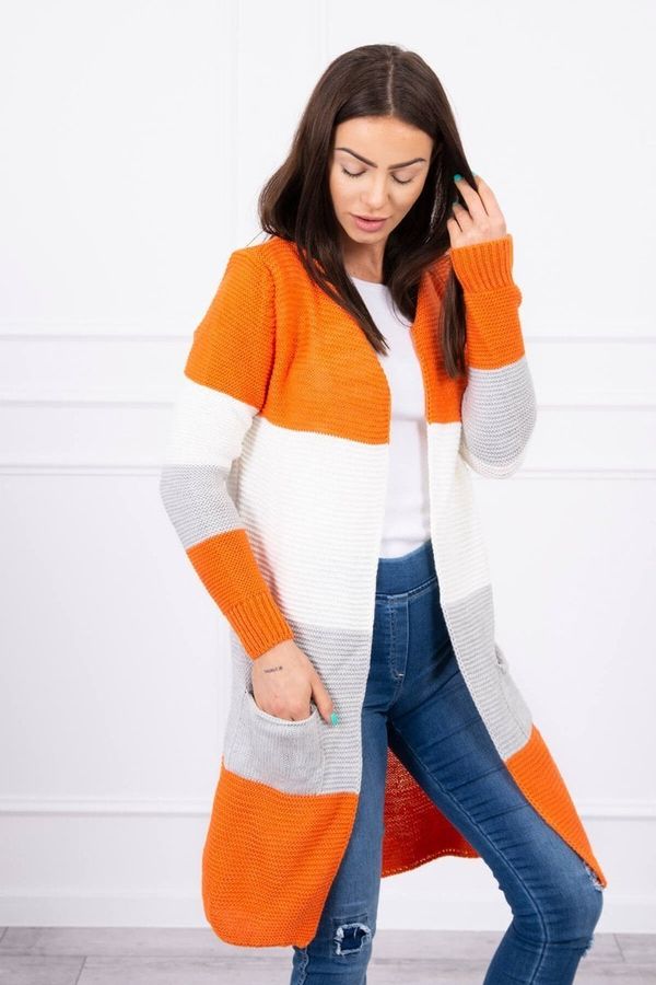 Kesi Cardigan Sweater for straps orange+ecru