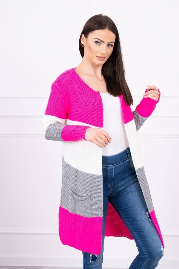 Kesi Cardigan sweater on straps pink neon+ecru