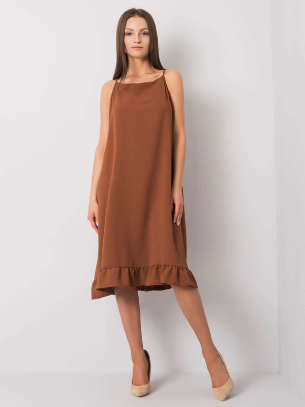 Fashionhunters Casual brown sundress