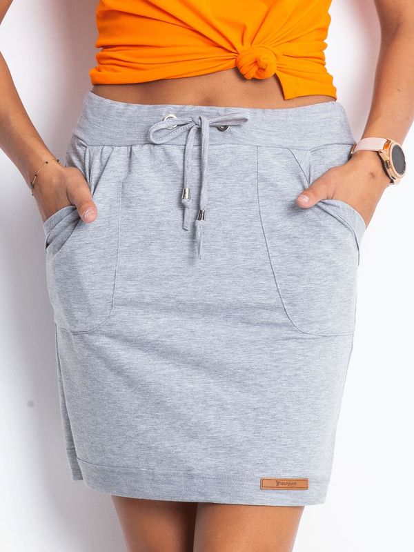 Fashionhunters Casual gray sweatshirt skirt