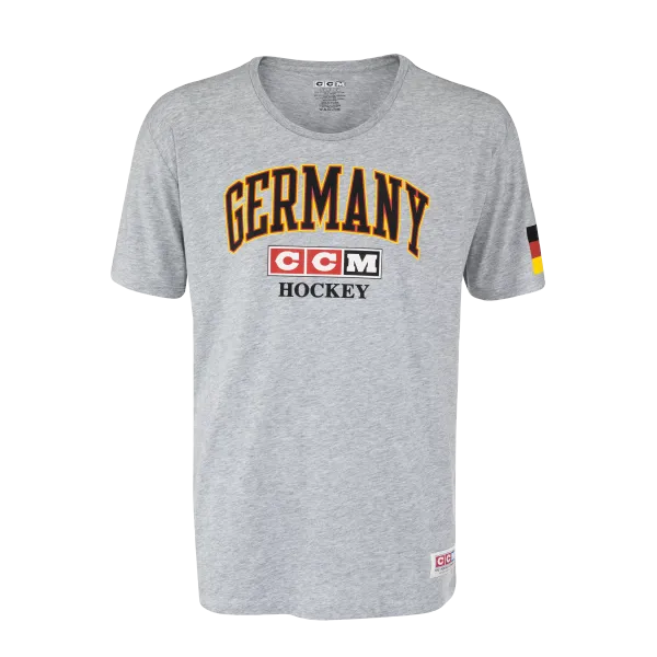 CCM CCM FLAG TEE TEAM GERMANY Athletic Grey Men's T-Shirt