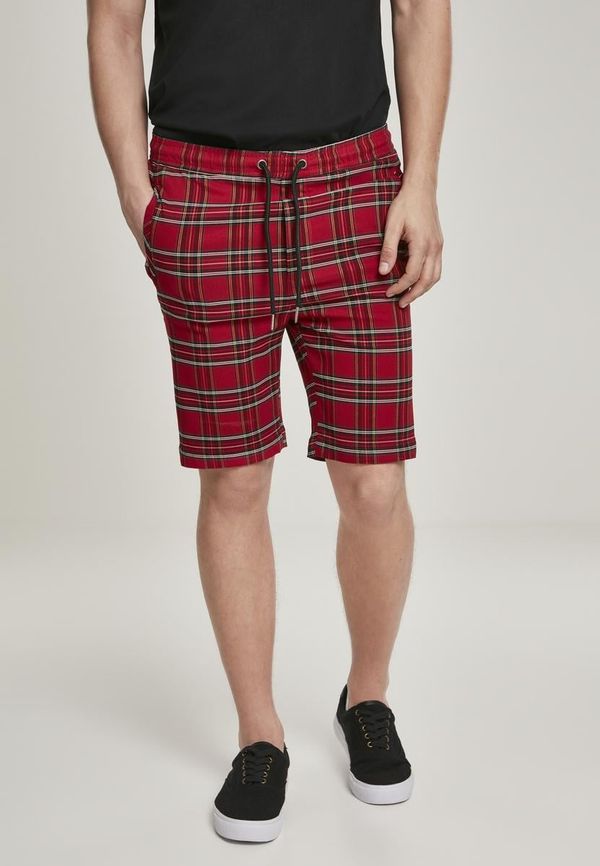 Urban Classics Checker Shorts red/blk