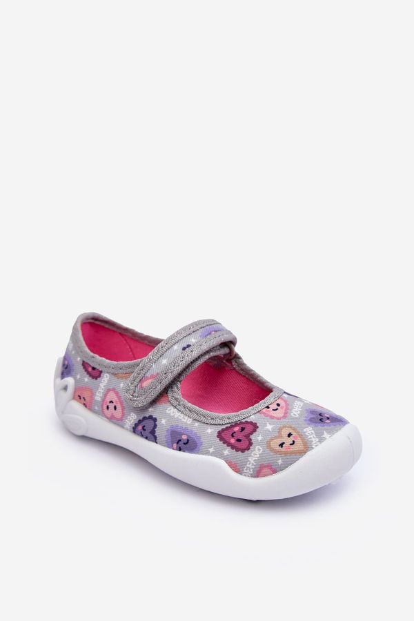 Kesi Children's ballerina slippers Befado Hearts Grey
