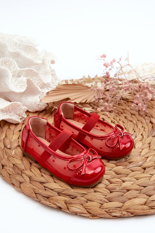 Kesi Children's ballerinas with bow, red Jellema