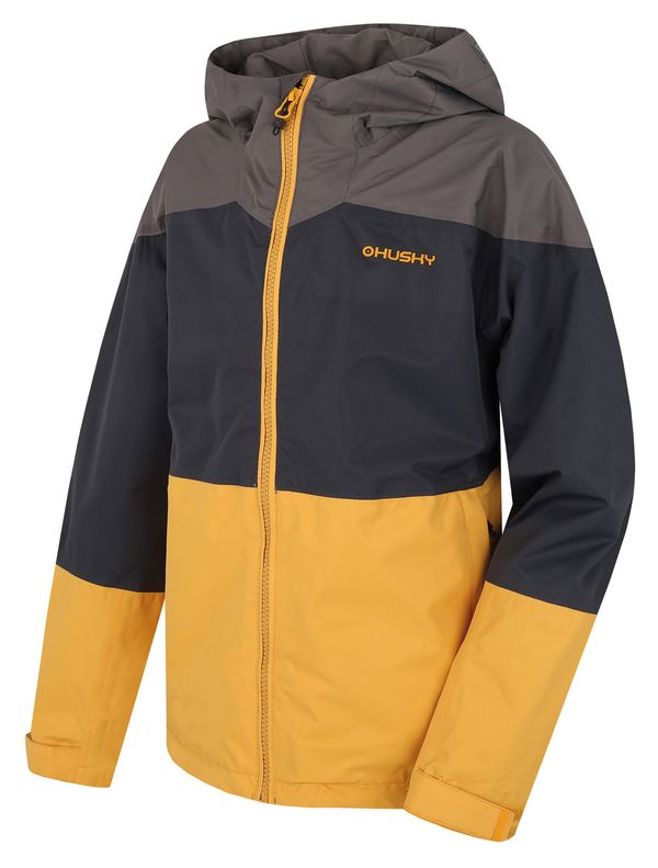 HUSKY Children's hardshell jacket HUSKY Nicker K tm. grey/light mustard