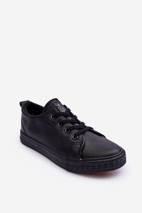 Kesi Children's leather sneakers black poliana