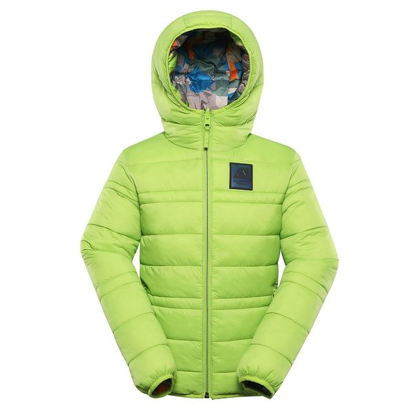 ALPINE PRO Children's reversible jacket hi-therm ALPINE PRO DOUWO lime green variant pa