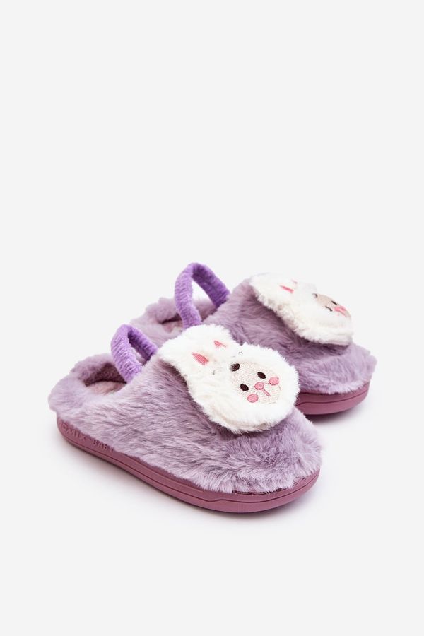 Kesi Children's slippers furry bunny, purple Dicera