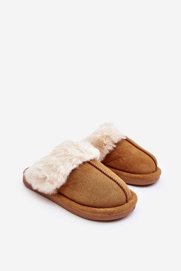 Kesi Children's slippers with fur Camel Befana